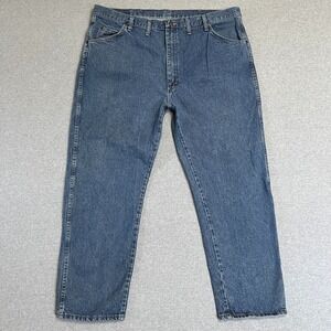 Wrangler Jeans Mens 44X30 Blue Regular Fit Straight Leg Medium Wash Denim